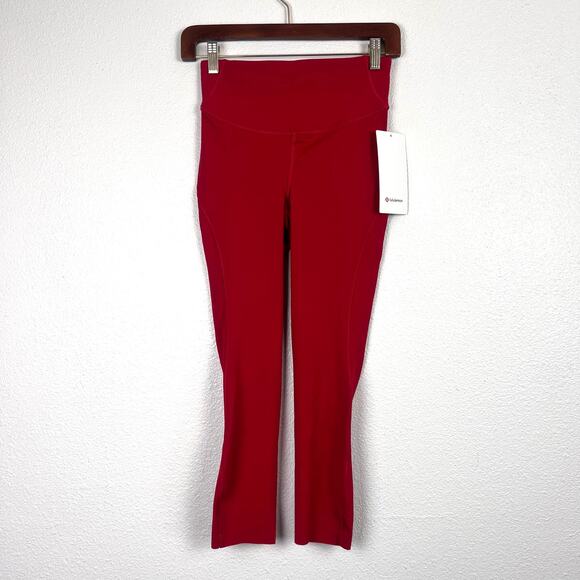 lululemon athletica Pants - Lululemon Base Pace High Rise Crop 23” NWT Size 6 Red Nulu Running Tight